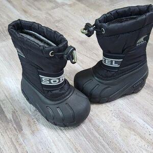 Sorel Snow Commander Winter Boots Baby Toddler Size 6 Black Waterproof Insulated